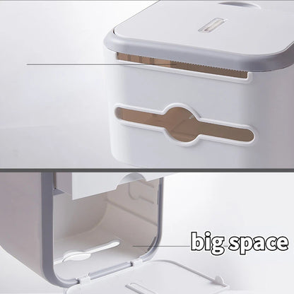 Toilet Paper Holder, Waterproof Tissue Storage, Punch-Free, Easy Wall Installation, Organizer for Kitchen and Bathroom.