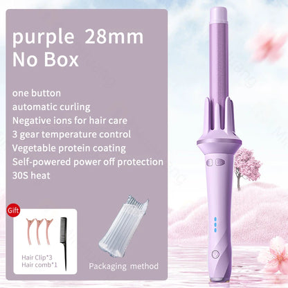 LuxeHair Wave - 28/32mm Automatic Hair Curler Large Wave Curling Iron Tongs Temperature Adjustable Anion Fast Heating Styling Curler.