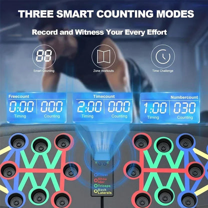 NexBoard Pro 360 – Portable, multifunctional push-up board with ergonomic handles. Its foldable design makes it perfect for training chest, abdomen, arms, and back at home or the gym. Adaptable to all fitness levels, it offers comfort.