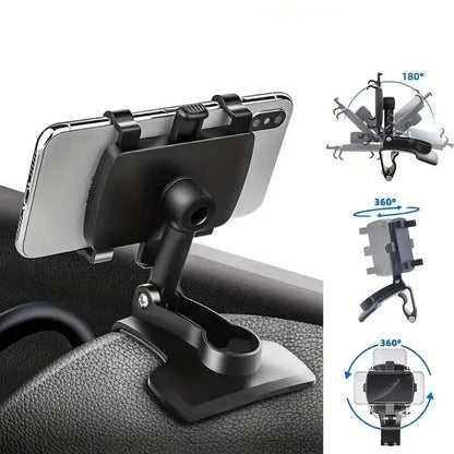 DashGrip Pro: Universal Car Mount with Secure Hold, 360° Rotation & Easy Dashboard Installation – Compatible with Smartphones up to 6.7" for GPS Navigation & Safe Driving.