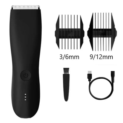 Zipher body hair trimmer for men and women, for groin, pubic area, legs, and entire body, with a replaceable ceramic blade that doesn’t hurt, electric and waterproof.