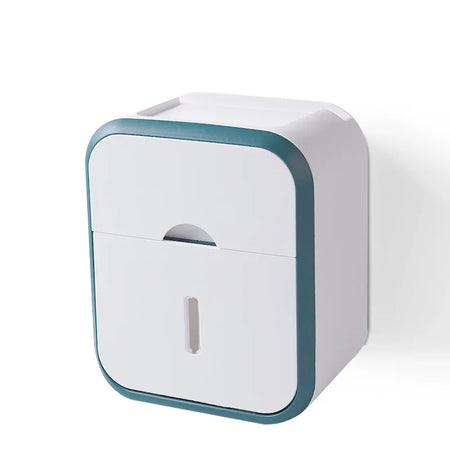Toilet Paper Holder, Waterproof Tissue Storage, Punch-Free, Easy Wall Installation, Organizer for Kitchen and Bathroom.