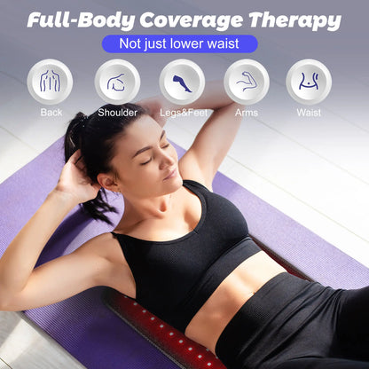 RedWave Therapeutic Belt: Infrared LED Heating Pad for Effective Pain and Tension Relief. Ideal for the face, body, shoulders, joints, and muscles, it provides relaxation and improves circulation in a practical and professional way.