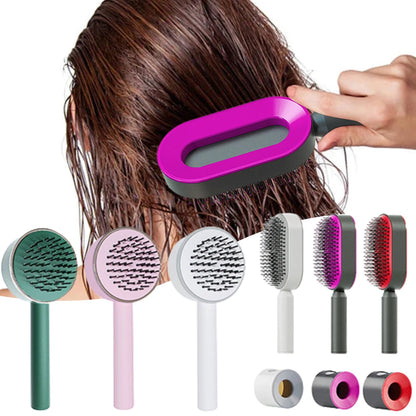 IntelliClean AirFlex Brush – 3D Air Cushion Detangling Hair Brush, Scalp Massage, Anti-Static, and Gentle for Long Hair and All Hair Types