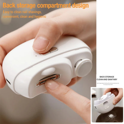 TrimSmart Duo: Electric Anti-Splash Nail Cutter for Babies and Adults, 2-in-1, Manicure and Pedicure, Thick Nail Cutter and Anti-Splash Tool.