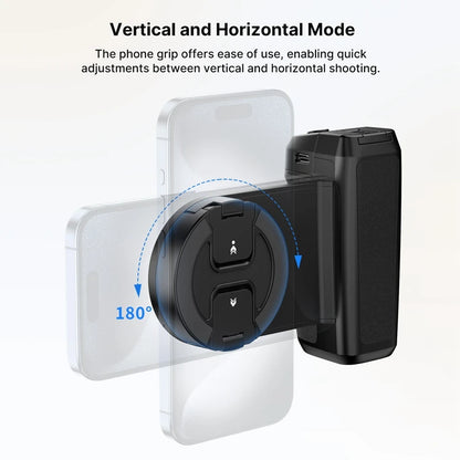 MagFlex Pro 35-Smartphone Camera Shutter Grip Bluetooth Selfie Handle As Camera Photo Stabilizer Vertical Horizontal Shoot.