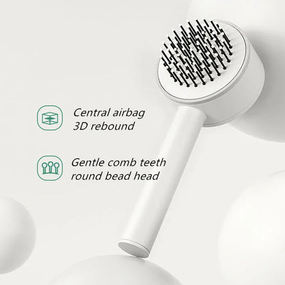 IntelliClean AirFlex Brush – 3D Air Cushion Detangling Hair Brush, Scalp Massage, Anti-Static, and Gentle for Long Hair and All Hair Types