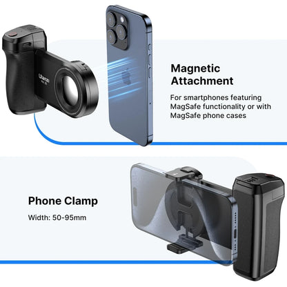 MagFlex Pro 35-Smartphone Camera Shutter Grip Bluetooth Selfie Handle As Camera Photo Stabilizer Vertical Horizontal Shoot.