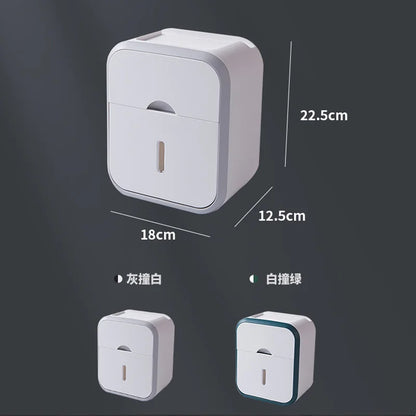 Toilet Paper Holder, Waterproof Tissue Storage, Punch-Free, Easy Wall Installation, Organizer for Kitchen and Bathroom.