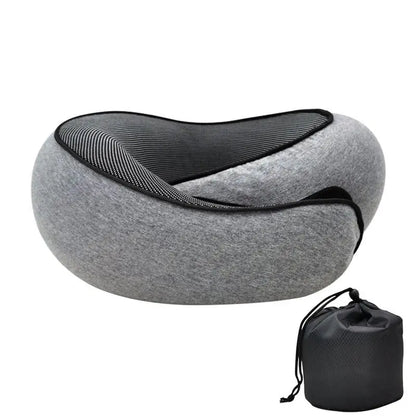 ErgoNap Pro - Memory Foam Neck Pillow with Cervical Support, Perfect for Travel, Work Breaks, Airplanes, and Camping. Portable U-Shaped Design with Carry Bag for Comfort Anytime, Anywhere.
