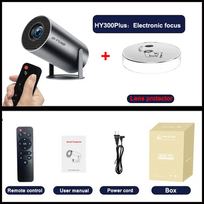 VisionMax Pro Projector – Android 4K 1280*720P Dual Wi-Fi 300 ANSI Video Cinema | Portable HD LED for Home, Outdoor Use, Movies, Studying, Cartoons for Kids & More.
