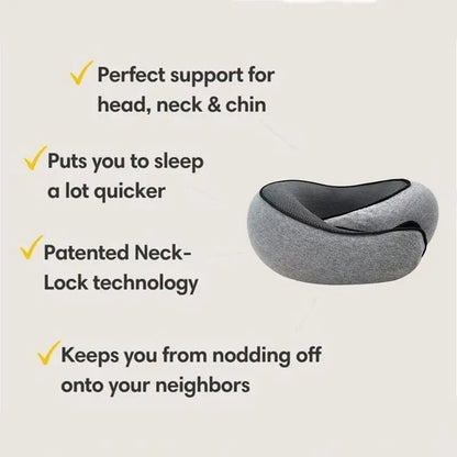 ErgoNap Pro - Memory Foam Neck Pillow with Cervical Support, Perfect for Travel, Work Breaks, Airplanes, and Camping. Portable U-Shaped Design with Carry Bag for Comfort Anytime, Anywhere.