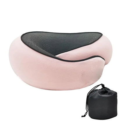 ErgoNap Pro - Memory Foam Neck Pillow with Cervical Support, Perfect for Travel, Work Breaks, Airplanes, and Camping. Portable U-Shaped Design with Carry Bag for Comfort Anytime, Anywhere.