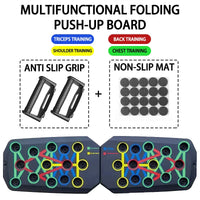 FlexBoard 360 – Portable, multifunctional push-up board with ergonomic handles. Its foldable design makes it perfect for training chest, abdomen, arms, and back at home or the gym. Adaptable to all fitness levels, it offers comfort.
