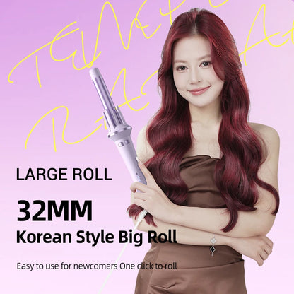LuxeHair Wave - 28/32mm Automatic Hair Curler Large Wave Curling Iron Tongs Temperature Adjustable Anion Fast Heating Styling Curler.