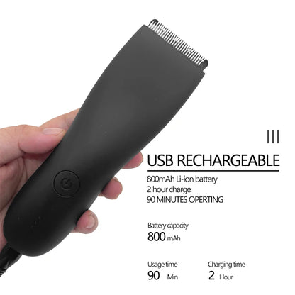 Zipher body hair trimmer for men and women, for groin, pubic area, legs, and entire body, with a replaceable ceramic blade that doesn’t hurt, electric and waterproof.