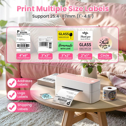 ZipherTag 241 - Bluetooth Thermal Label Printer, Wireless Compact Shipping Label Printer 4x6, Compatible with iPhone, Android, Mac, and Windows.