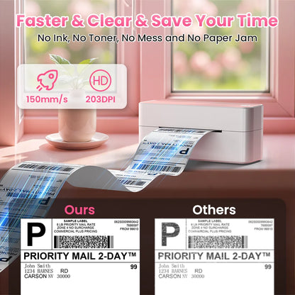 ZipherTag 241 - Bluetooth Thermal Label Printer, Wireless Compact Shipping Label Printer 4x6, Compatible with iPhone, Android, Mac, and Windows.