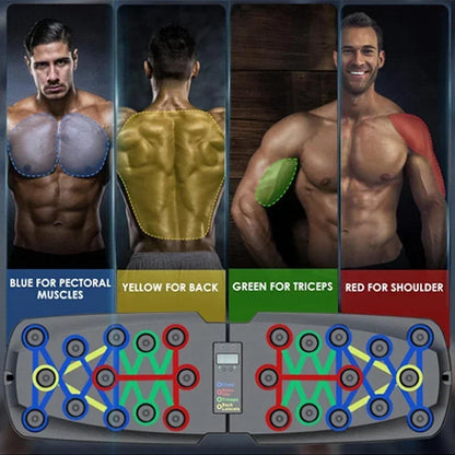 NexBoard Pro 360 – Portable, multifunctional push-up board with ergonomic handles. Its foldable design makes it perfect for training chest, abdomen, arms, and back at home or the gym. Adaptable to all fitness levels, it offers comfort.
