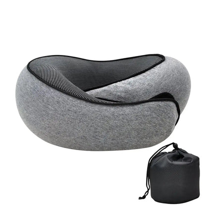 ErgoNap Pro - Memory Foam Neck Pillow with Cervical Support, Perfect for Travel, Work Breaks, Airplanes, and Camping. Portable U-Shaped Design with Carry Bag for Comfort Anytime, Anywhere.