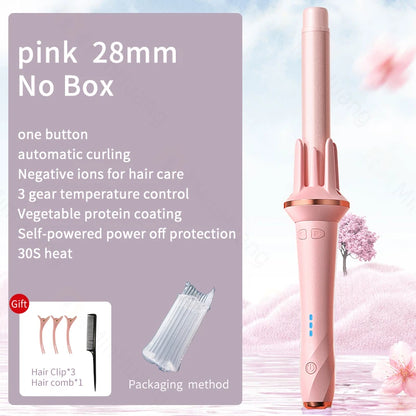 LuxeHair Wave - 28/32mm Automatic Hair Curler Large Wave Curling Iron Tongs Temperature Adjustable Anion Fast Heating Styling Curler.