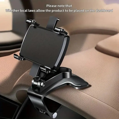 DashGrip Pro: Universal Car Mount with Secure Hold, 360° Rotation & Easy Dashboard Installation – Compatible with Smartphones up to 6.7" for GPS Navigation & Safe Driving.
