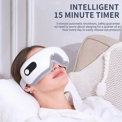 VisioTherm Pro - Smart Heated Vibration Eye Care Instrument Hot Compress Bluetooth Eye Massage Glasses for Fatigue, Pouch, and Wrinkle Relief.