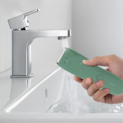 Zipher body hair trimmer for men and women, for groin, pubic area, legs, and entire body, with a replaceable ceramic blade that doesn’t hurt, electric and waterproof.